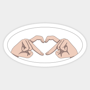 Finger heart Sticker